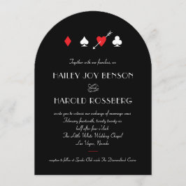 Invitación Amor Negro Golpeado Vintage Boda de Casino de Las 