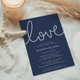 Invitación Amor notado   Cena de ensayo costero