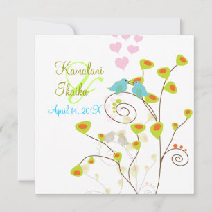 Invitación Amor pájaros, agrega tu fondo.