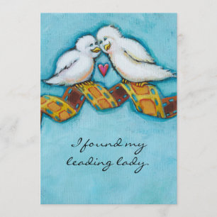 Invitación Amor pájaros películas de amor Buff pintura románt