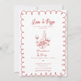 Invitación Amor & Pizza | Fiesta de Despedida de Soltera Capr