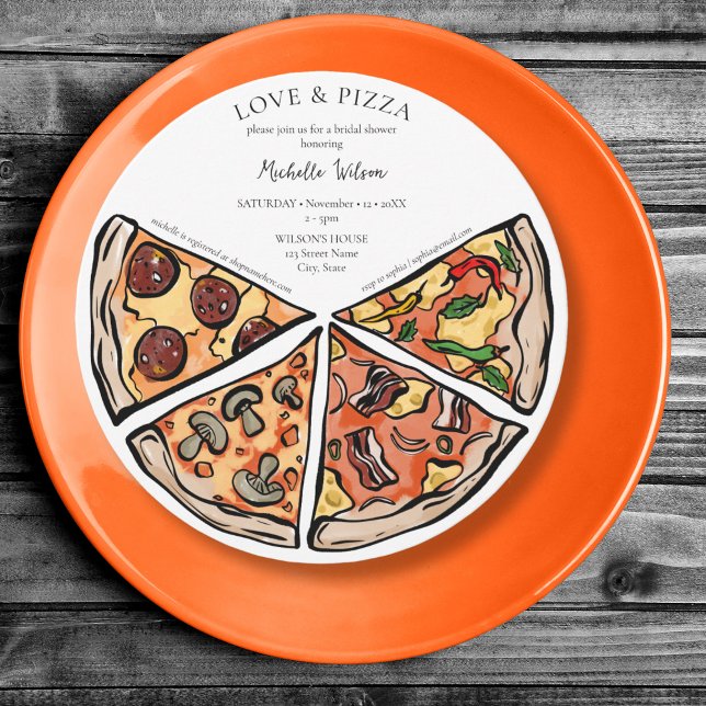 Invitación Amor por la mano y novia italiana de pizza (Subido por el creador)