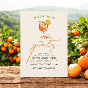 Invitación Amor por primera ducha de Naranjas en Spritz