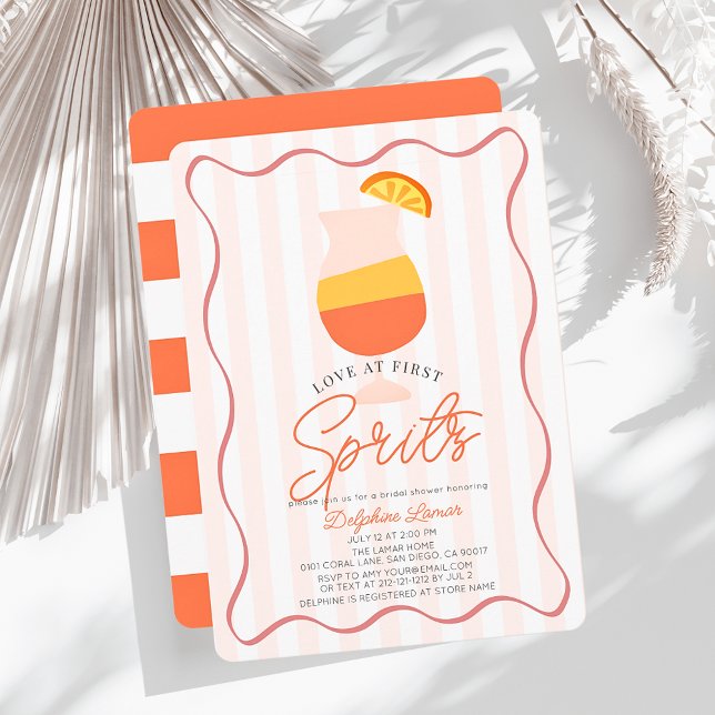 Invitación Amor por primera ducha de novia de raya retro de e (Subido por el creador)