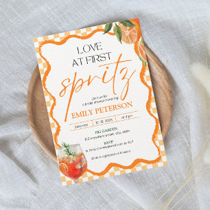 Invitación Amor por primera ducha de novias retro spritz