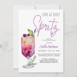 Invitación Amor Púrpura Moderno En La Primera Ducha Bridal Sp