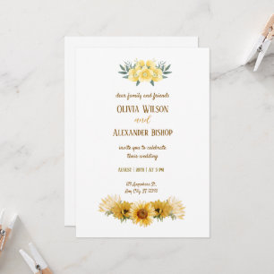 Invitación Amor Radiante: Esplendor del Girasol