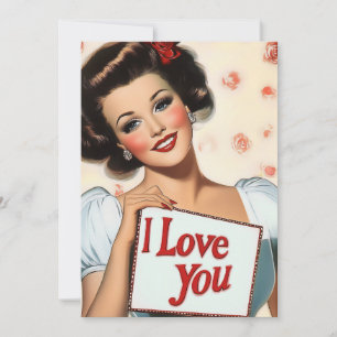 Invitación Amor retro de clavijas