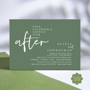 Invitación Amor, Risa y Recepción Felices Para Siempre