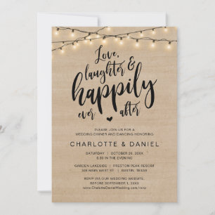 Invitación Amor, risas y felicidad después, Boda