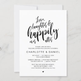 Invitación Amor, risas y felicidad después, Boda