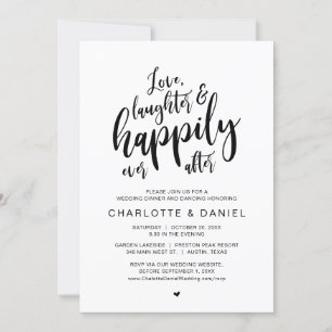 Invitación Amor, risas y felicidad después, Boda