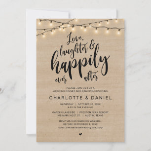 Invitación Amor, risas y felicidad después, Boda