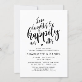 Invitación Amor, risas y felicidad después, Boda
