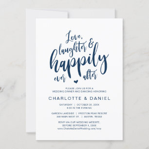 Invitación Amor, risas y felicidad después, Boda