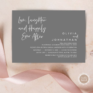 Invitación Amor, risas y felicidad después, Elopement I