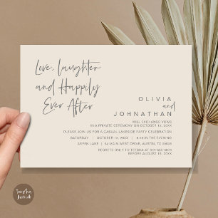 Invitación Amor, risas y felicidad después, Elopement I