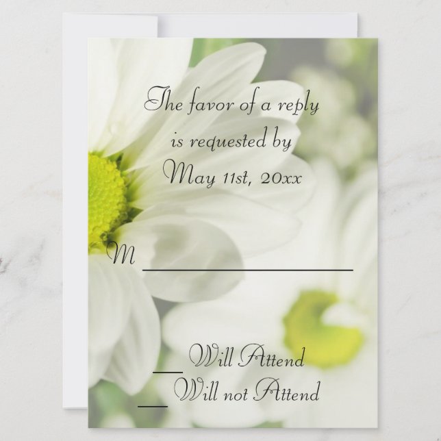 Invitación Amor romántico Floral Flores Respuesta Boda (Anverso)