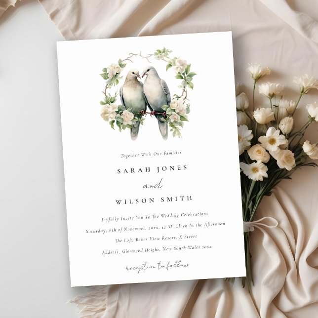 Invitación Amor romántico lindo Boda de guirnaldas botánicas (Subido por el creador)