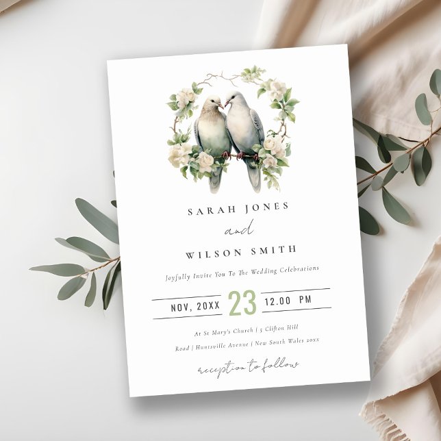 Invitación Amor romántico lindo Boda de guirnaldas botánicas (Subido por el creador)