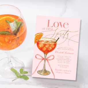 Invitación Amor Rosa a Primera Spritz Desayuno Nupcial