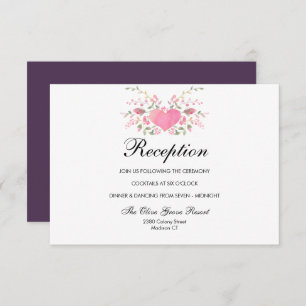 Invitación Amor rosa   Recepción de bodas rusticas
