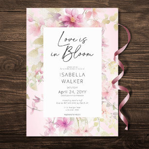 Invitación Amor Rosa Romántico En Ducha De Novias Florales En