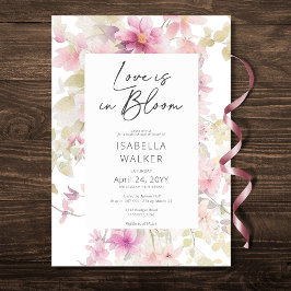 Invitación Amor Rosa Romántico En Ducha De Novias Florales En