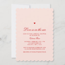Invitación Amor Rosa y Rojo en el Aire Desayuno para Novia