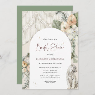 Invitación Amor salvaje   Boho Macrame Greenery Bridal Shower