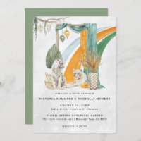 Amor salvaje | Boho Macrame Tiger Greenery Boda