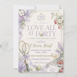 Invitación Amor Total a los Cuarenta Cumpleaños de Tenis