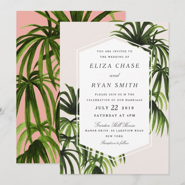 Invitación Amor tropical (Anverso / Reverso)