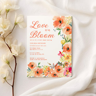Invitación Amor veraniego en flor colorida ducha de novia