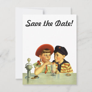 Invitación Amor Vintage, Romance, Romántico, Guarda la Fecha