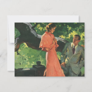 Invitación Amor vintage, romance, romántico, salva la fecha