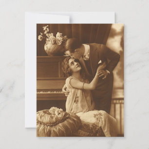 Invitación Amor vintage, romance, romántico, salva la fecha