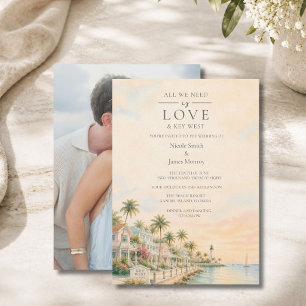 Invitación Amor y destino de boda de fotos en Key West