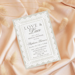 Invitación Amor y Encaje Desayuno de Boda Vintage Marfil