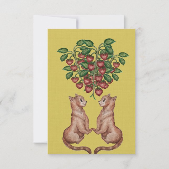 Invitación amor y frutillas (Anverso)