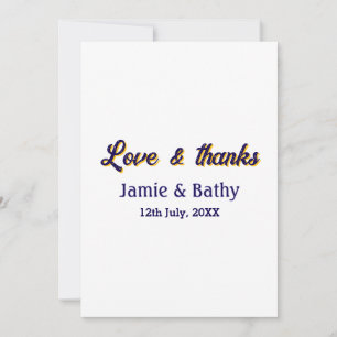 Invitación Amor y gracias naranja púrpura nombre fecha