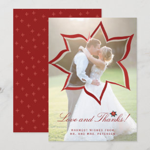 Invitación Amor y gracias Navidades boda foto gracias