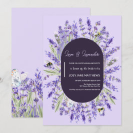 Invitación Amor y Lavanda | Elegante Ducha De Novias Florales