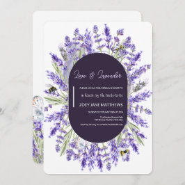 Invitación Amor y Lavanda | Elegante Ducha De Novias Florales