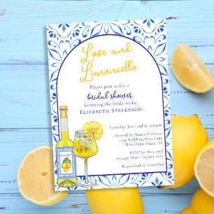 Invitación Amor y Limoncello Bridal Shower de Cóctel Italiano