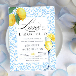 Invitación Amor y Limoncello Cocktail Italiano Ducha de novia