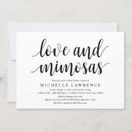 Invitación Amor y mimosas, celebración de la ducha de novia m