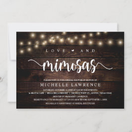 Invitación Amor y Mimosas, celebración de la ducha de novias 