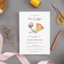 Invitación Amor y Pizza Bridal Shower