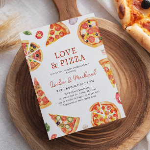 Invitación Amor y Pizza Parejas Ducha de matrimonio